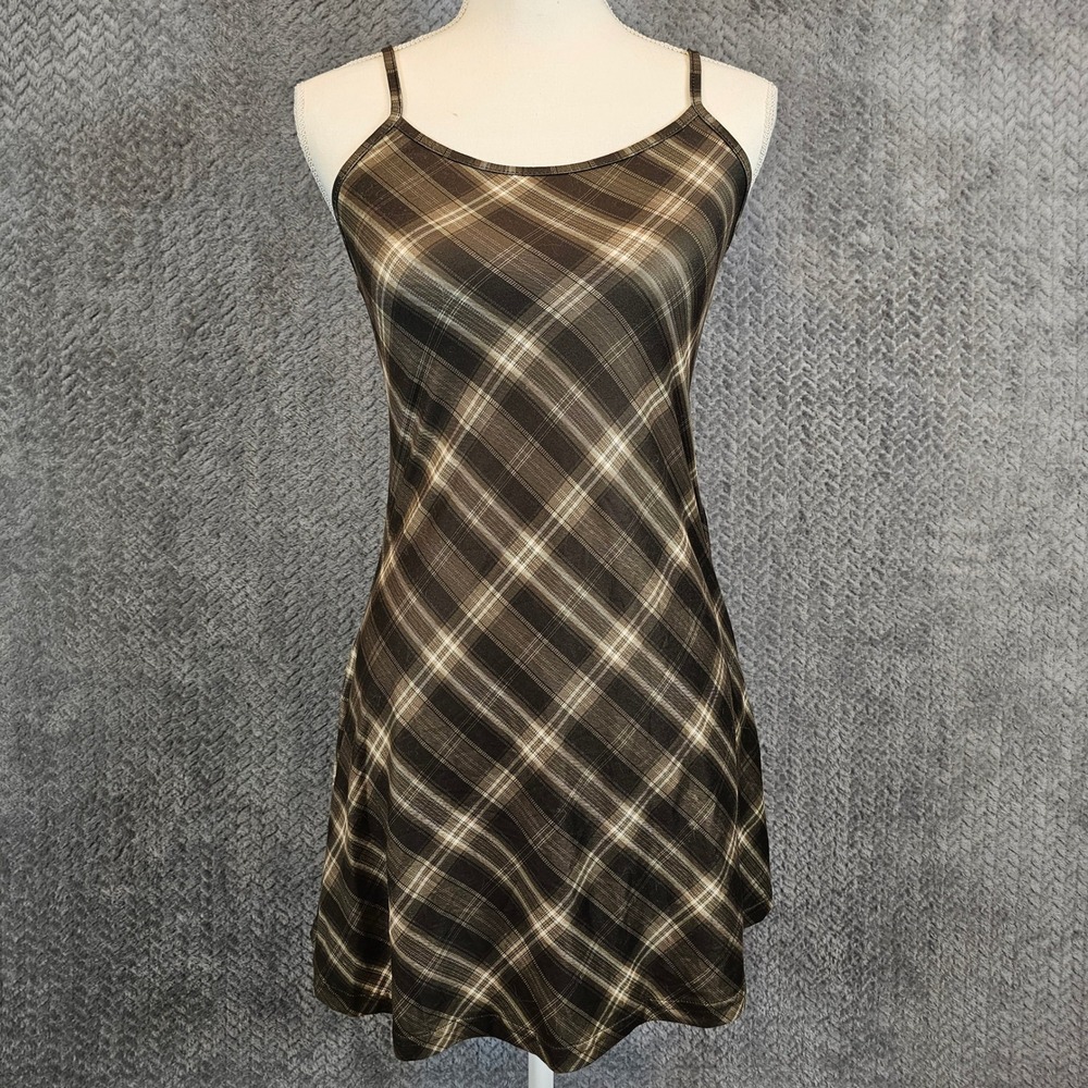 Plaid Cami Mini‎ Dress Womens Medium Adjustable Straps Stretch 90s Style SHEIN